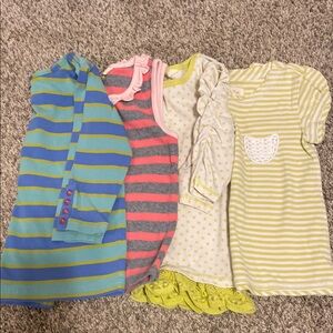 Colorful Striped and Polka Dot Dresses Set
